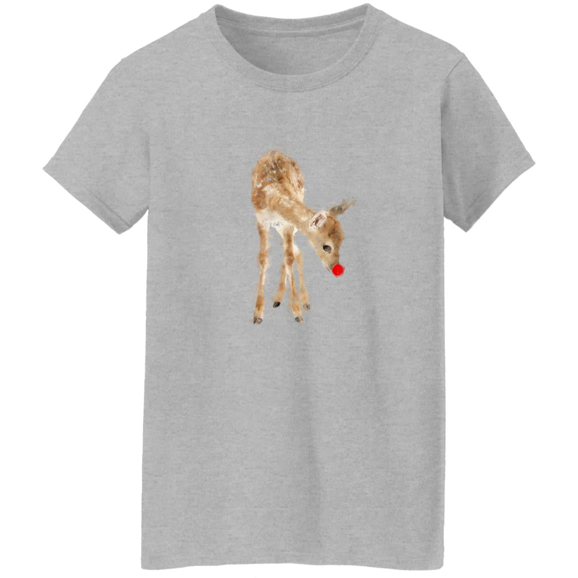 Christmas Reindeer with Red Nose T-Shirt