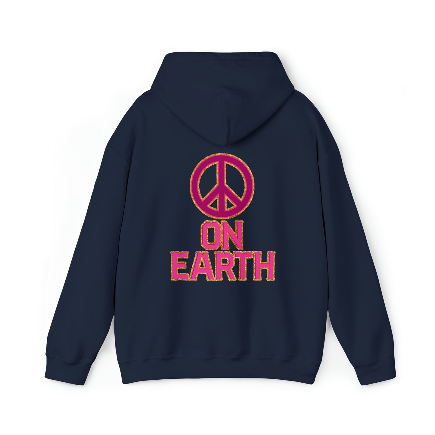 Pink Peace on Earth Christmas Hoodie