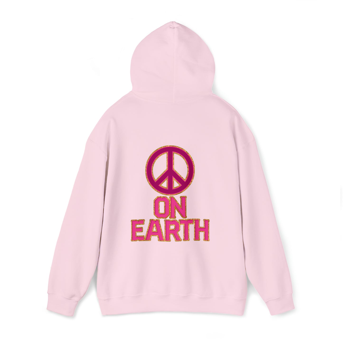 Pink Peace on Earth Christmas Hoodie