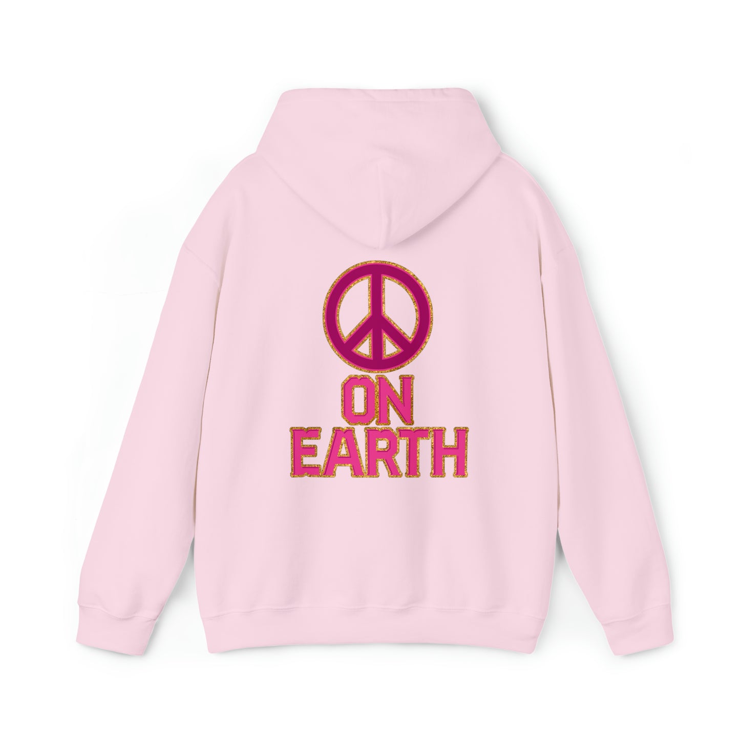 Pink Peace on Earth Christmas Hoodie