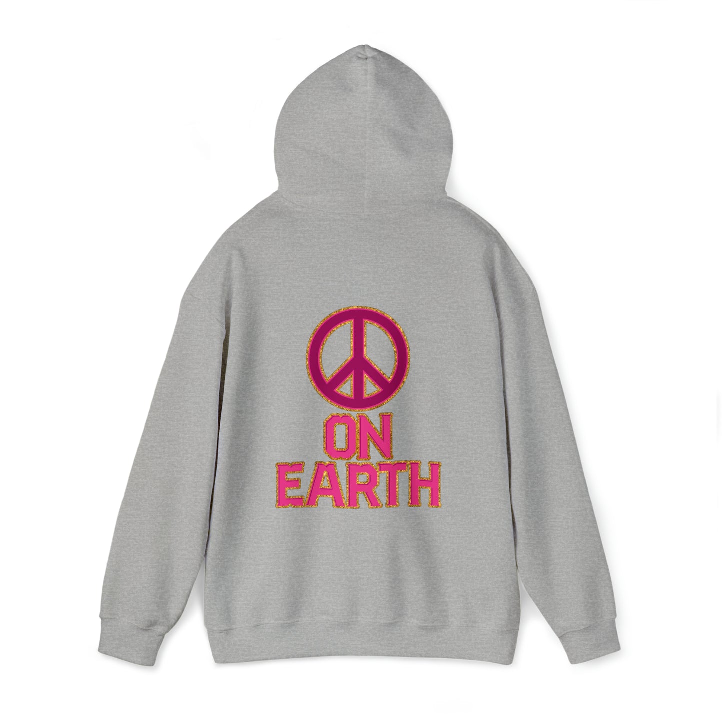 Pink Peace on Earth Christmas Hoodie