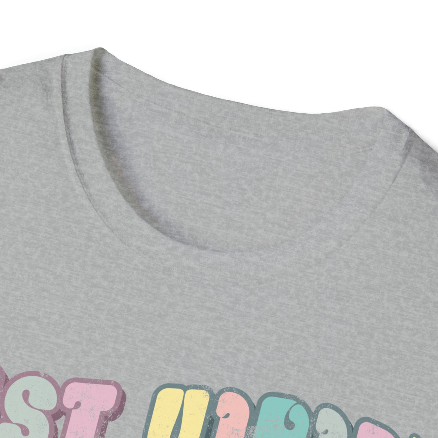 Retro Just Vibin' Pastel Dripping Smiley Faces T-Shirt