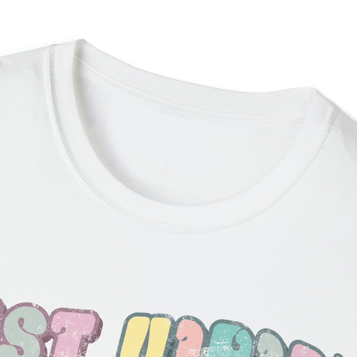 Retro Just Vibin' Pastel Dripping Smiley Faces T-Shirt