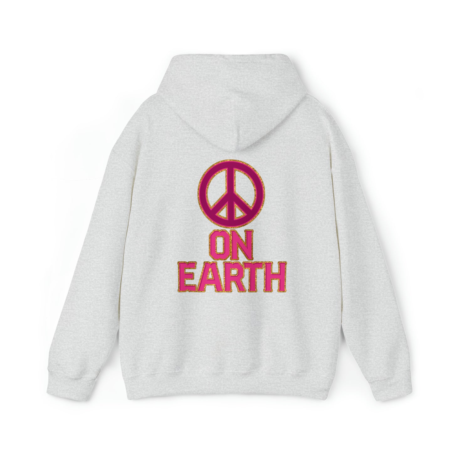 Pink Peace on Earth Christmas Hoodie