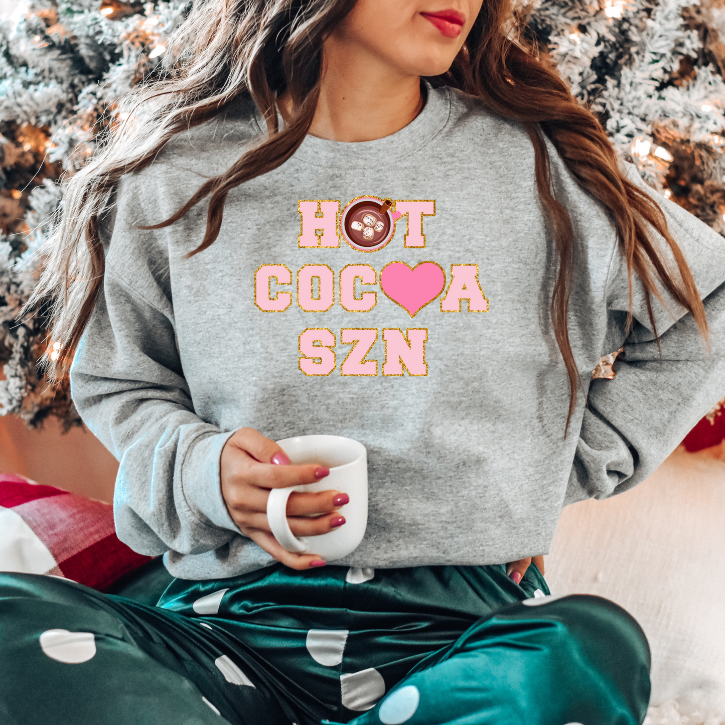 Hot Cocoa Season Cute Winter Christmas Crewneck Sweatshirt