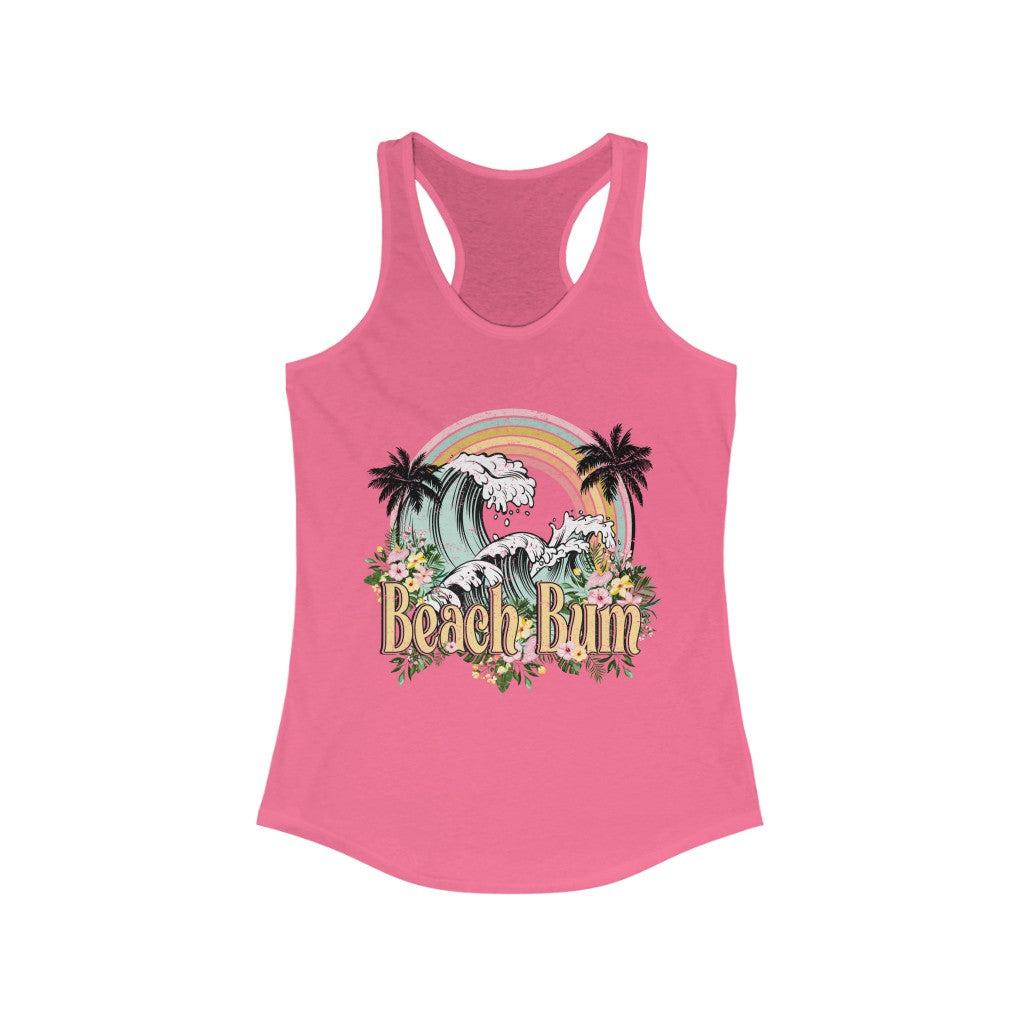 Beach Bum Retro Distressed Racerback Tank