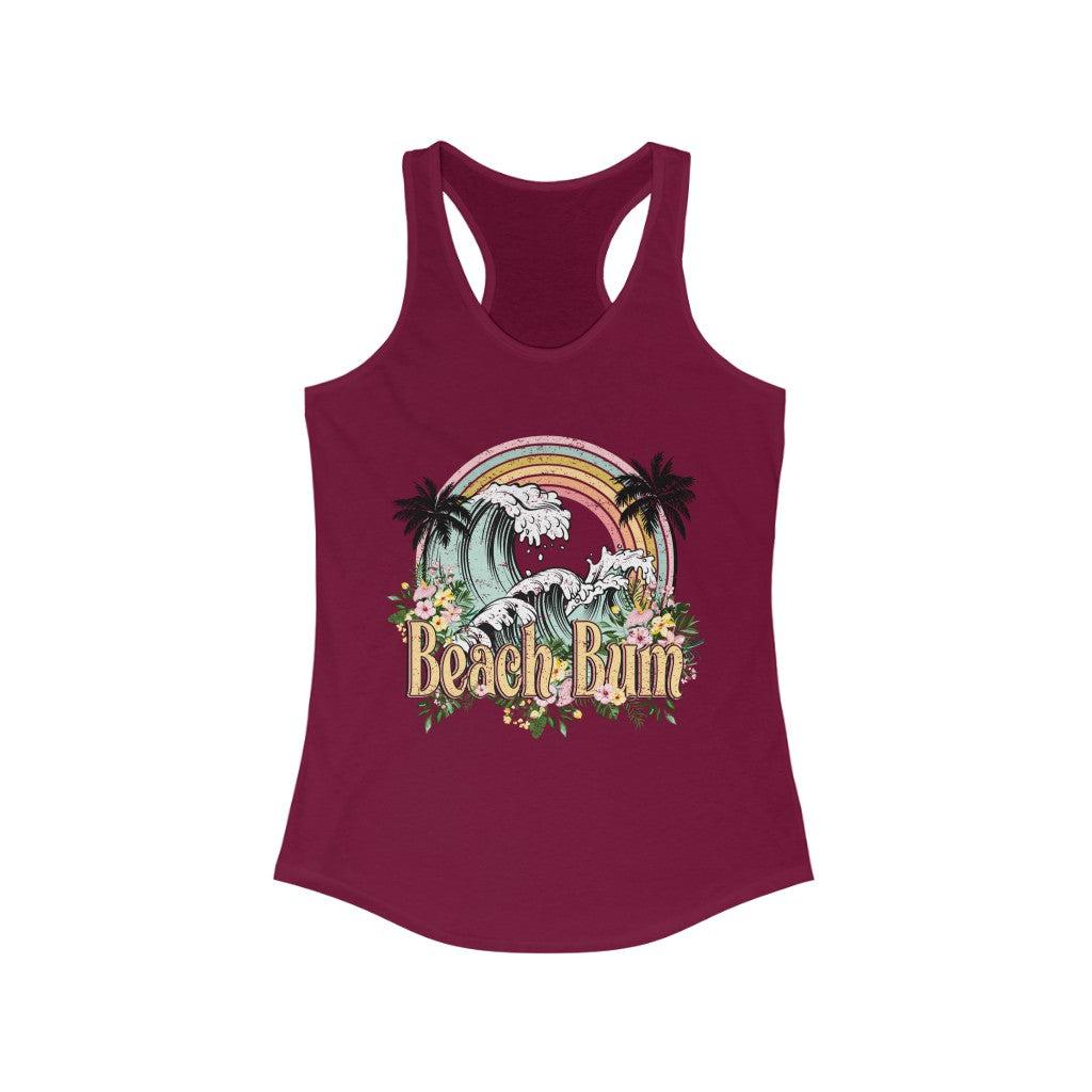 Beach Bum Retro Distressed Racerback Tank