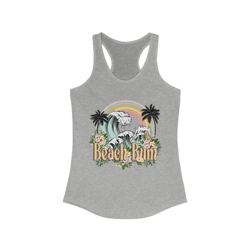 Beach Bum Retro Distressed Racerback Tank