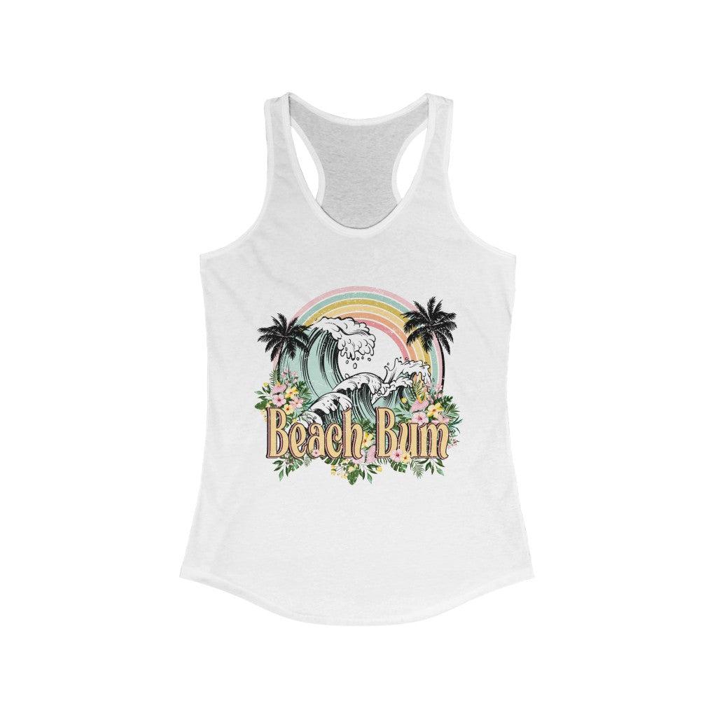 Beach Bum Retro Distressed Racerback Tank