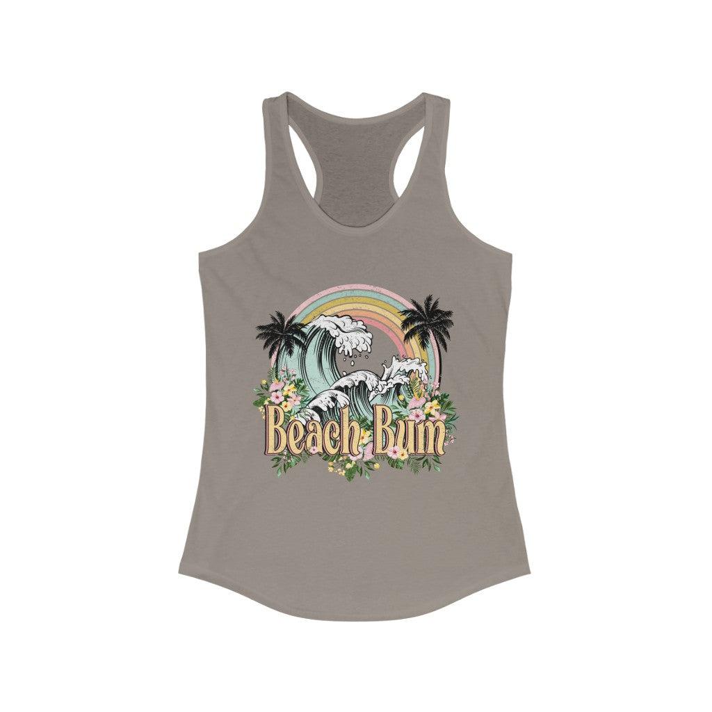 Beach Bum Retro Distressed Racerback Tank