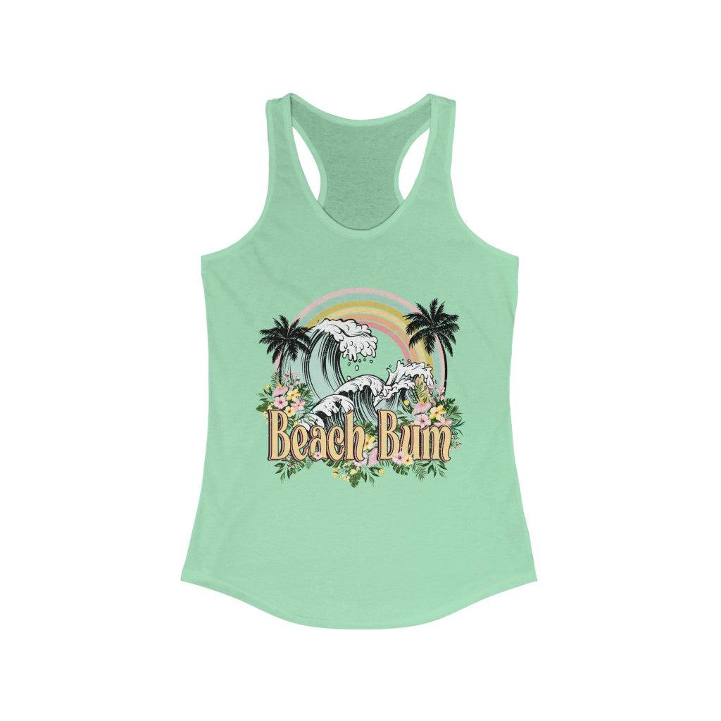 Beach Bum Retro Distressed Racerback Tank