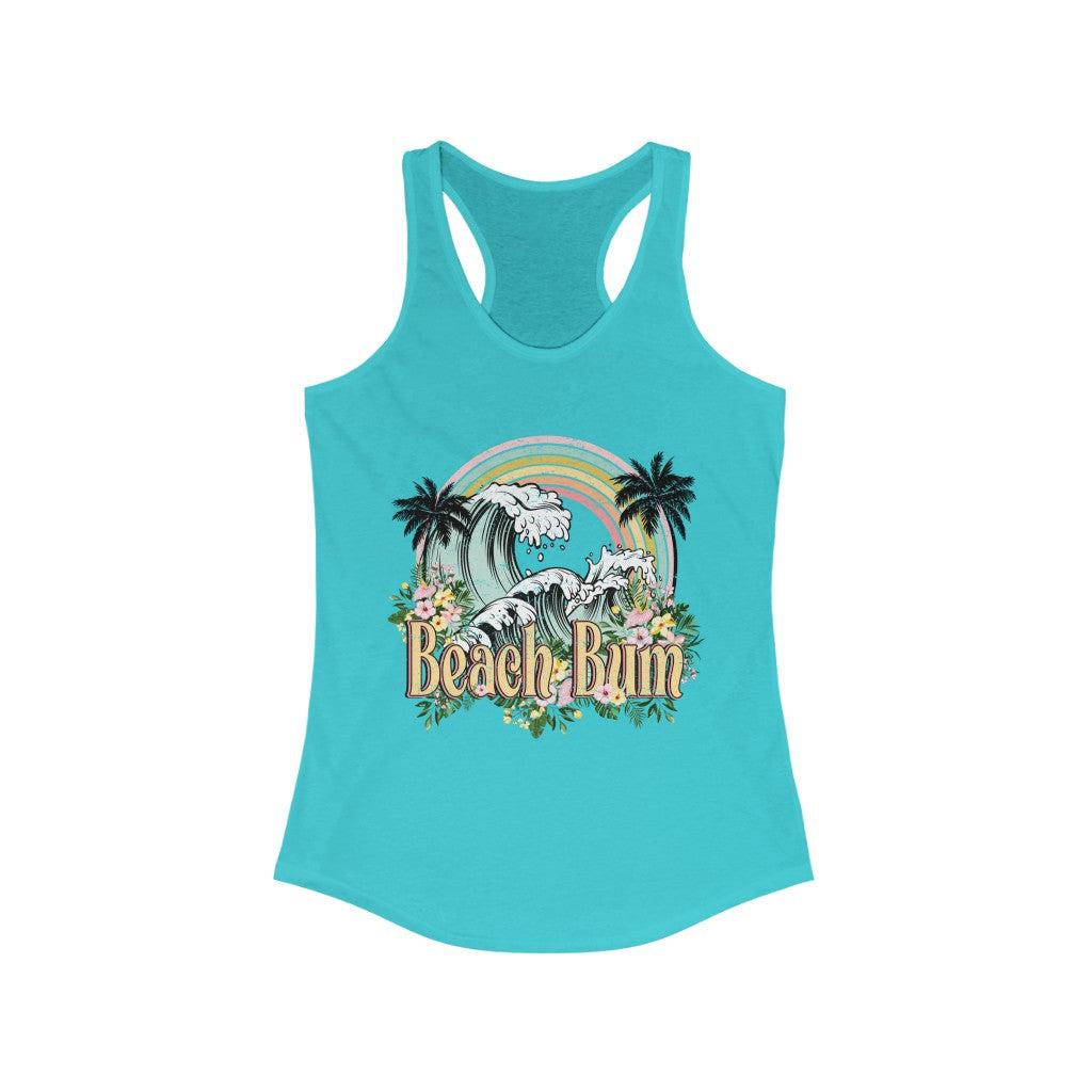 Beach Bum Retro Distressed Racerback Tank