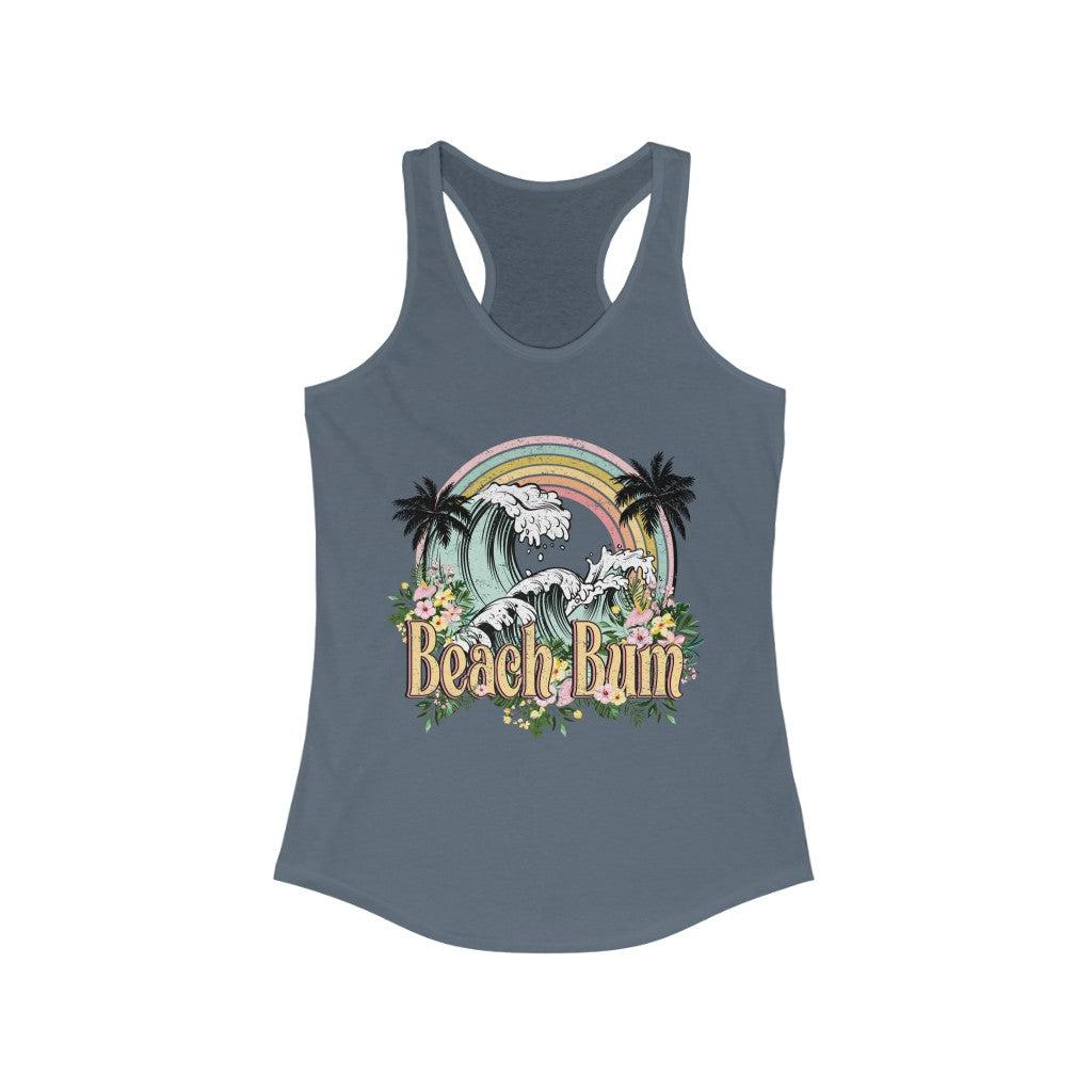 Beach Bum Retro Distressed Racerback Tank