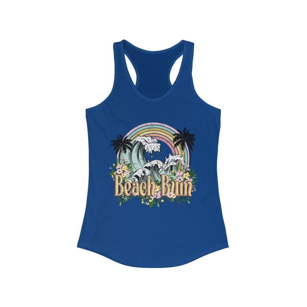 Beach Bum Retro Distressed Racerback Tank