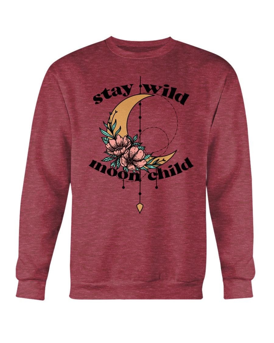 Boho Stay Wild Moon Child Crewneck Sweatshirt