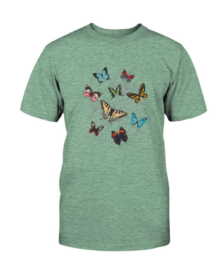 Butterflies on Flowers Retro Aesthetic T-Shirt