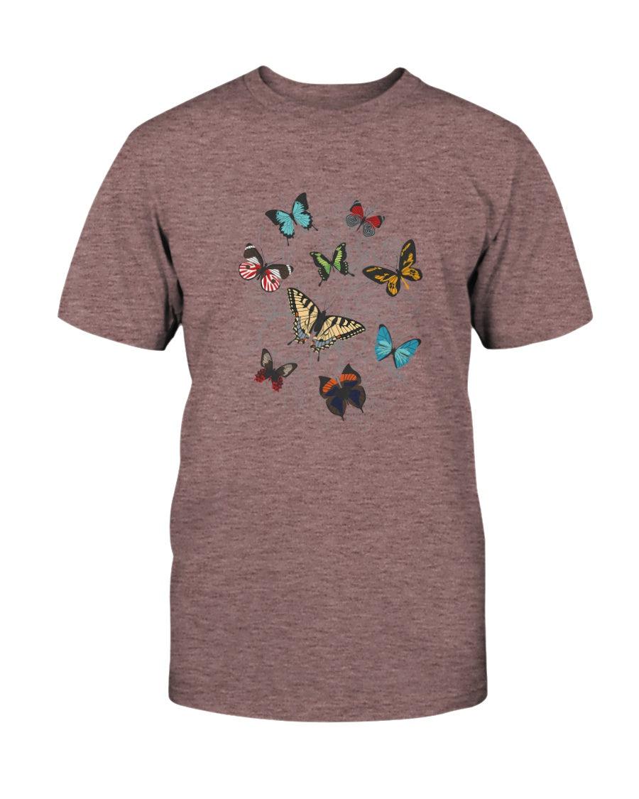 Butterflies on Flowers Retro Aesthetic T-Shirt