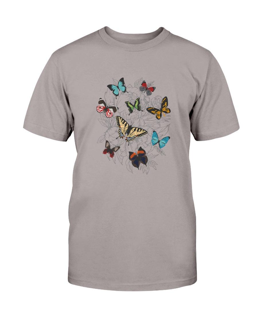 Butterflies on Flowers Retro Aesthetic T-Shirt