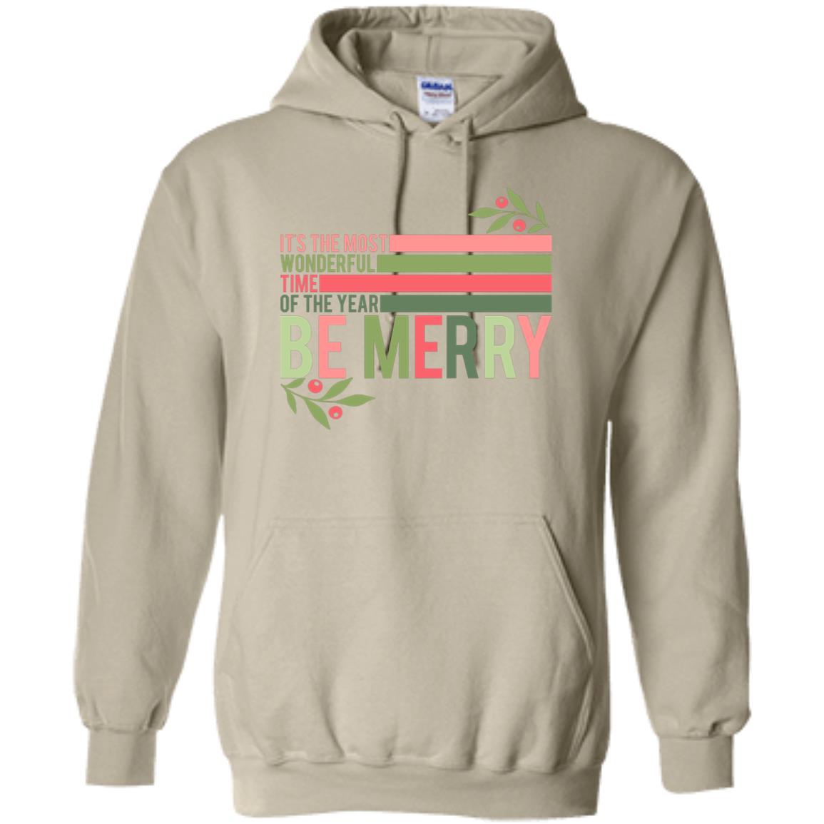 Retro Christmas It's the Most Wonderful Time of the Year Be Merry  Hoodie