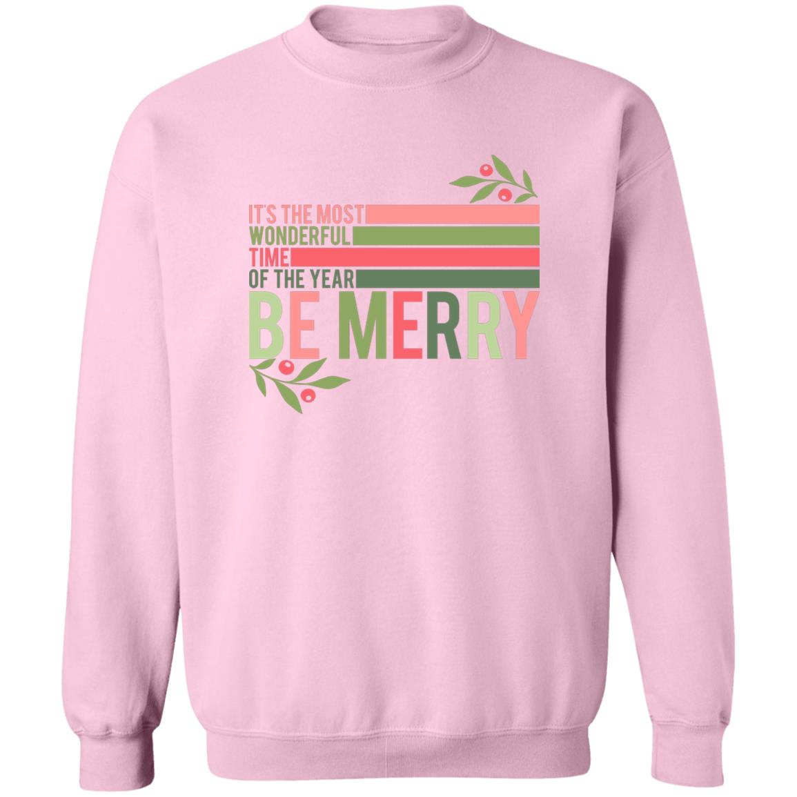 Retro Christmas It's the Most Wonderful Time of the Year Be Merry Crewneck Sweatshirt