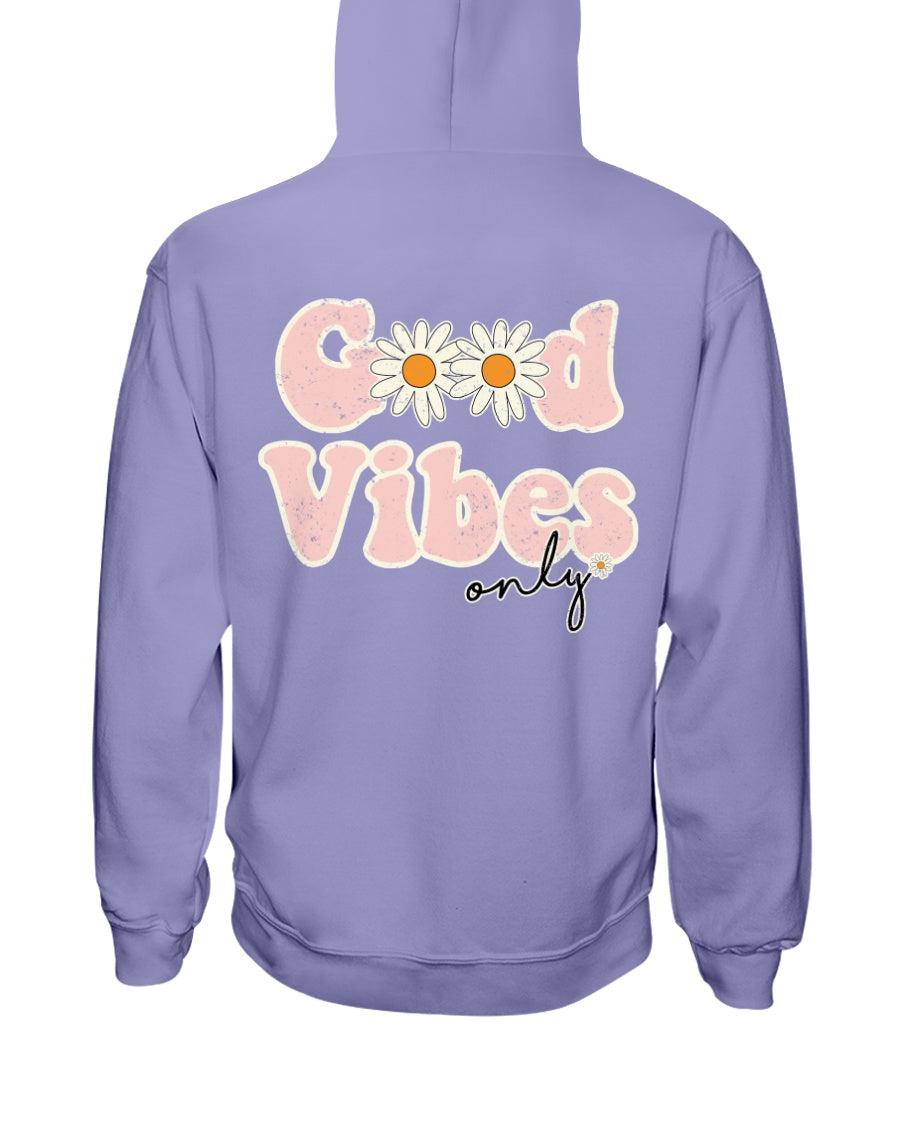 Good Vibes Only Distressed Retro Aesthetic Hoodie