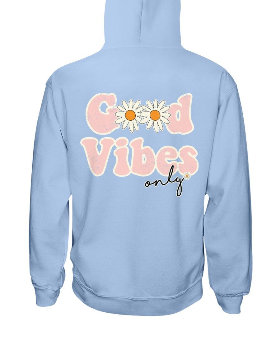 Good Vibes Only Distressed Retro Aesthetic Hoodie