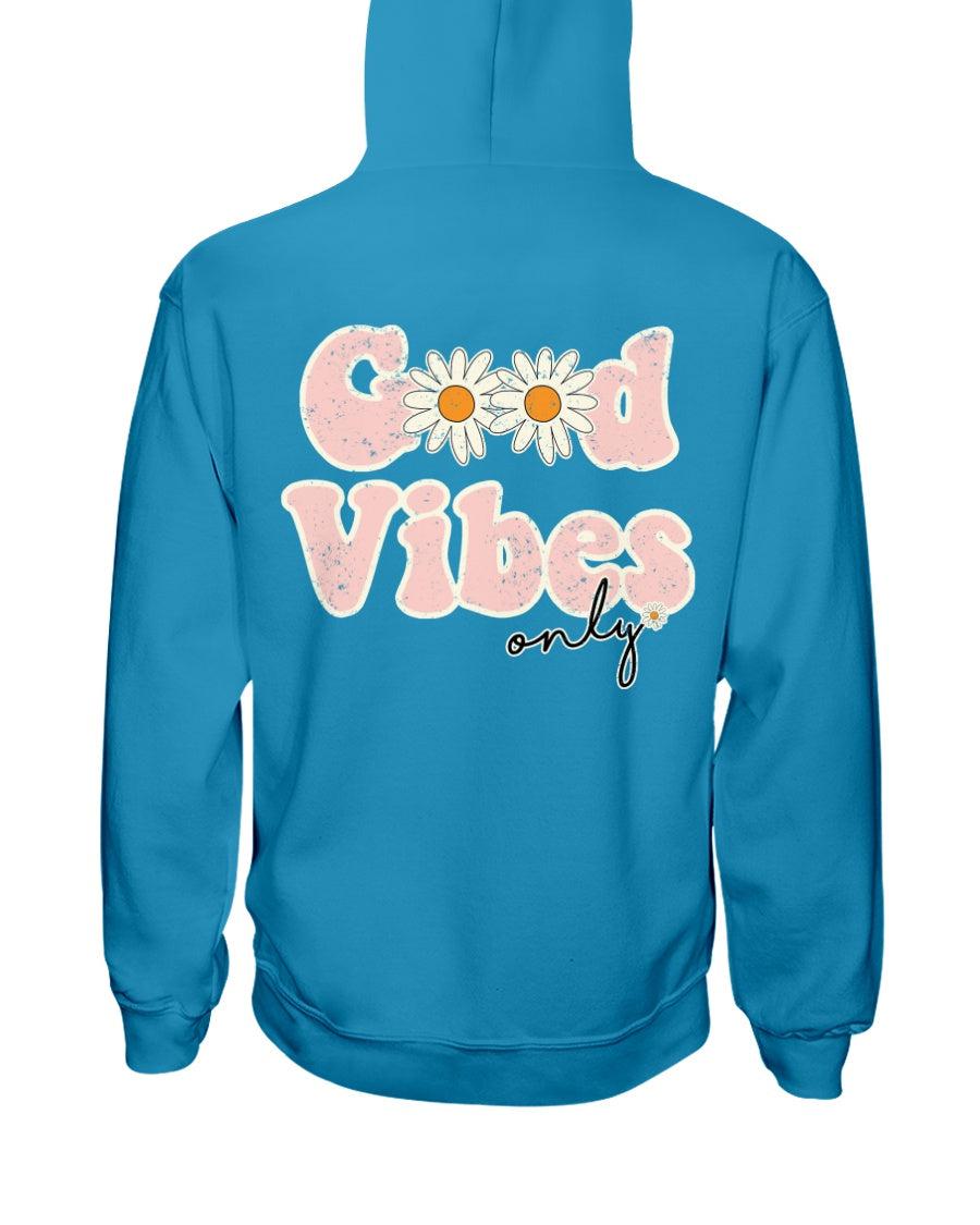 Good Vibes Only Distressed Retro Aesthetic Hoodie