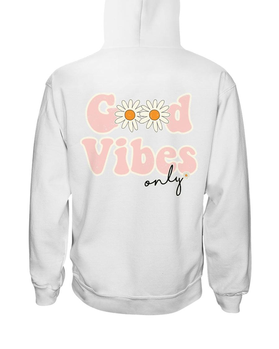 Good Vibes Only Distressed Retro Aesthetic Hoodie