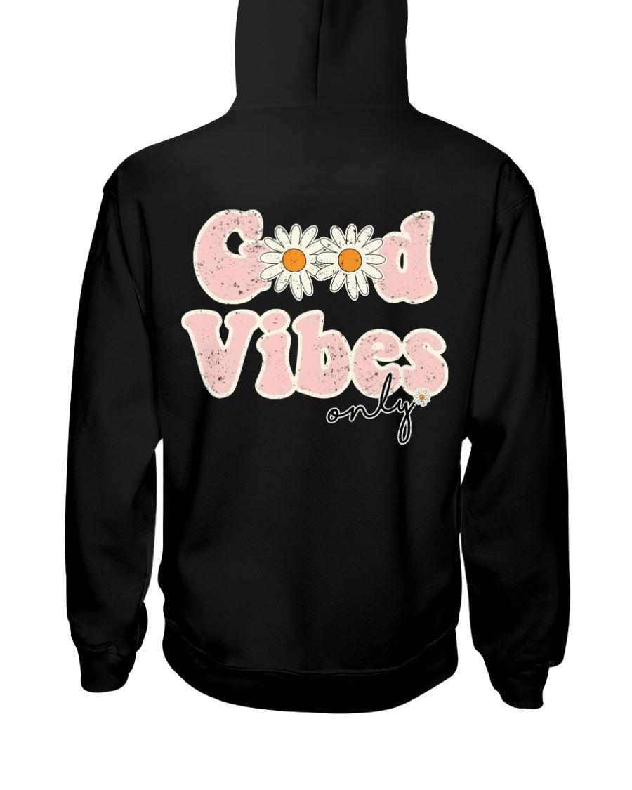 Good Vibes Only Distressed Retro Aesthetic Hoodie