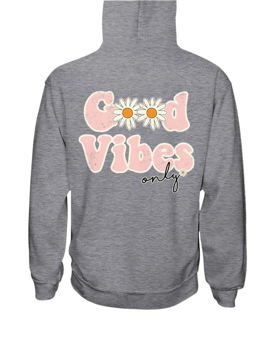 Good Vibes Only Distressed Retro Aesthetic Hoodie