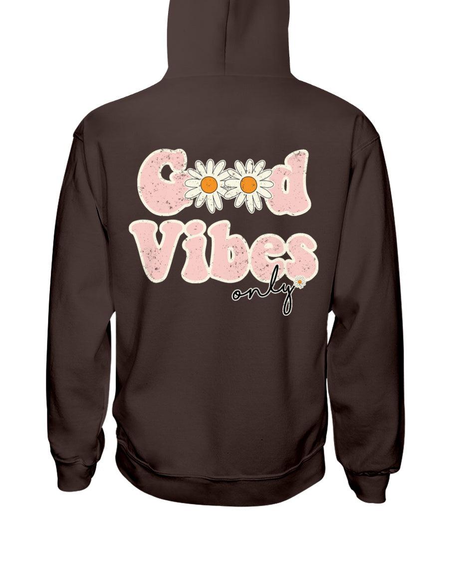 Good Vibes Only Distressed Retro Aesthetic Hoodie