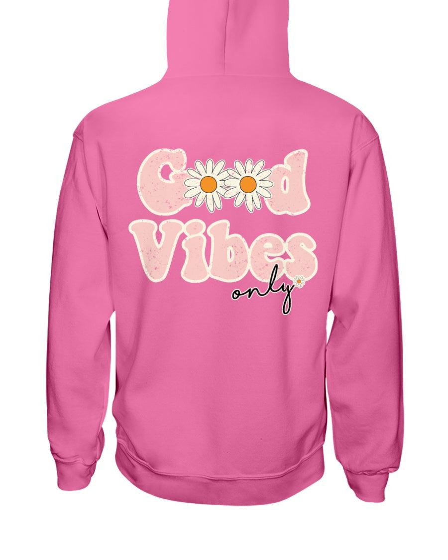 Good Vibes Only Distressed Retro Aesthetic Hoodie