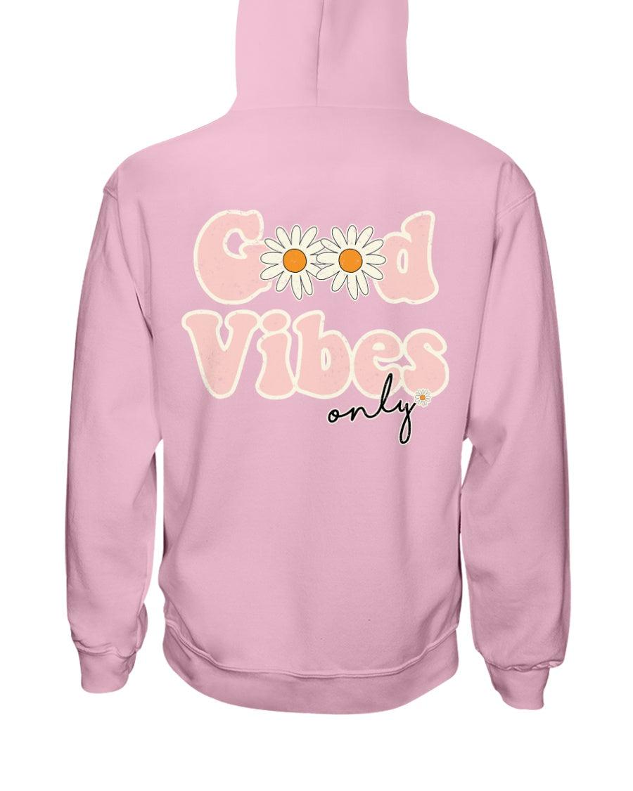 Good Vibes Only Distressed Retro Aesthetic Hoodie