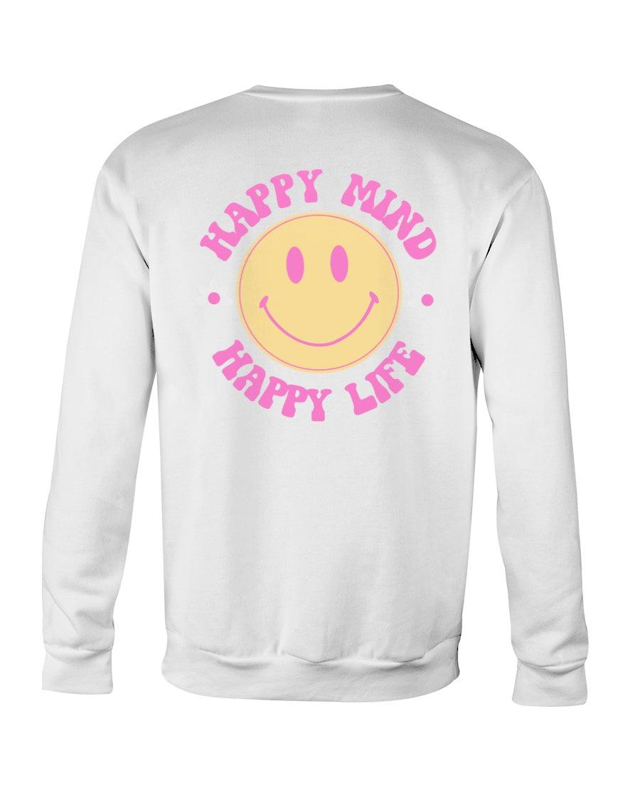 Happy Mind Happy Life Aesthetic Crewneck Sweatshirt