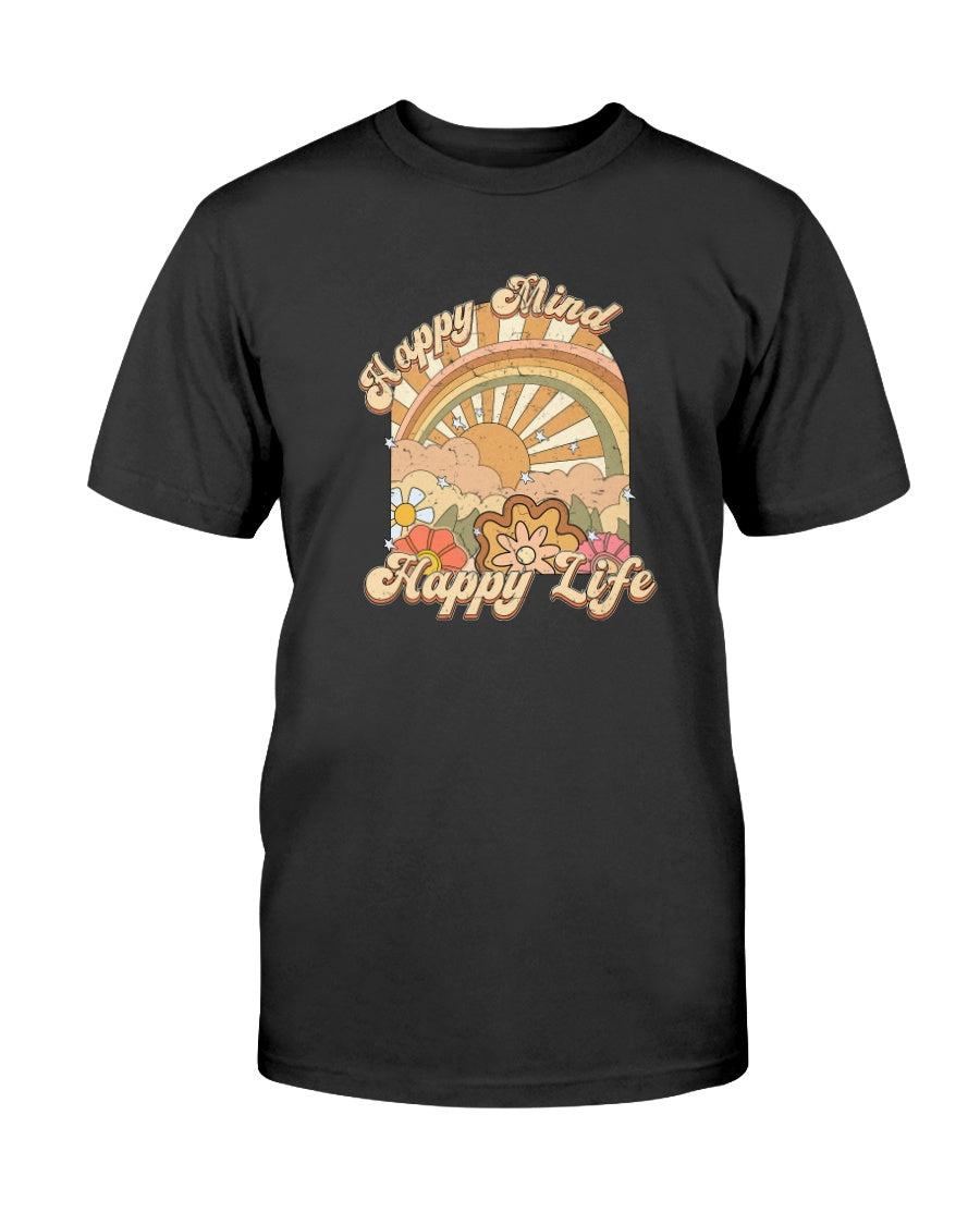 Happy Mind Happy Life Retro Vintage Aesthetic T-Shirt