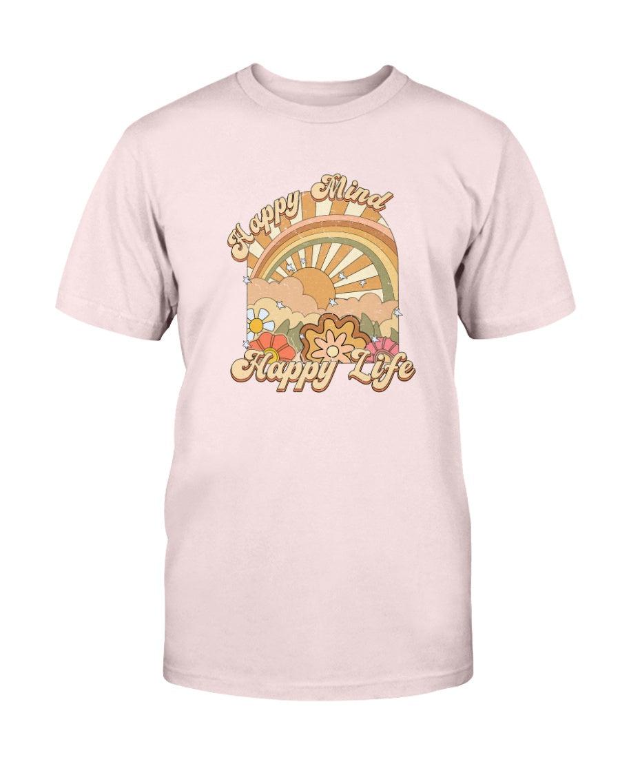 Happy Mind Happy Life Retro Vintage Aesthetic T-Shirt