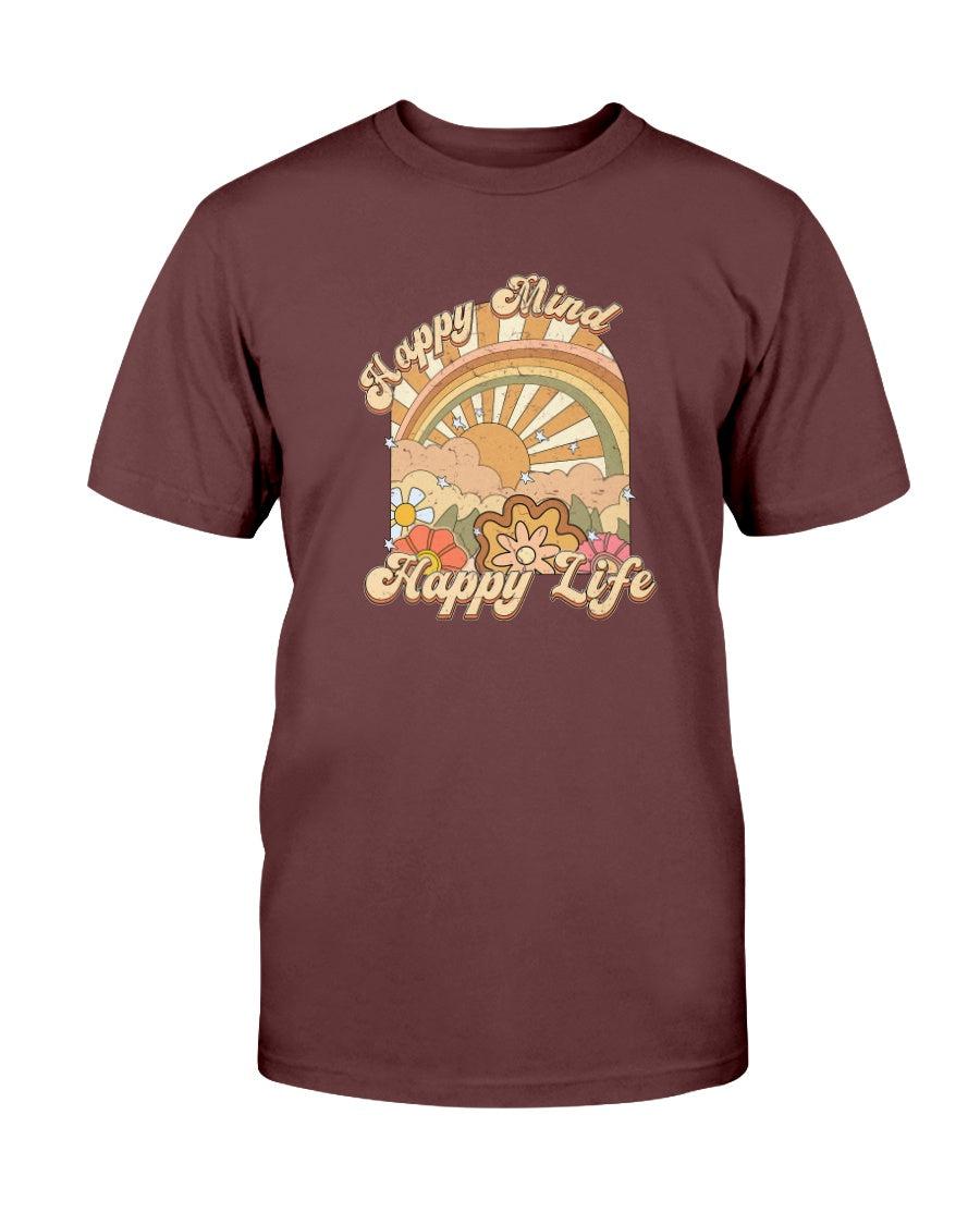 Happy Mind Happy Life Retro Vintage Aesthetic T-Shirt
