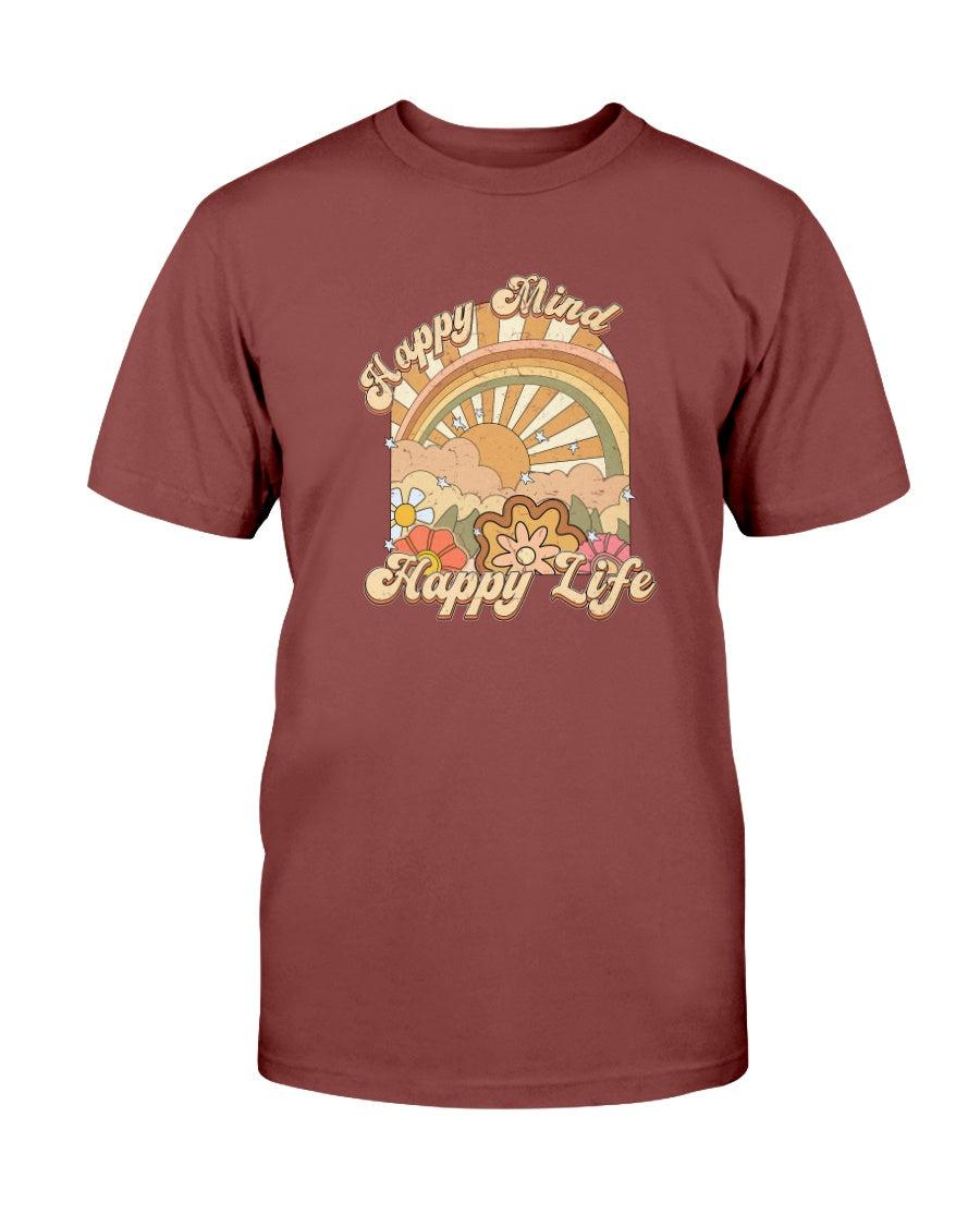 Happy Mind Happy Life Retro Vintage Aesthetic T-Shirt