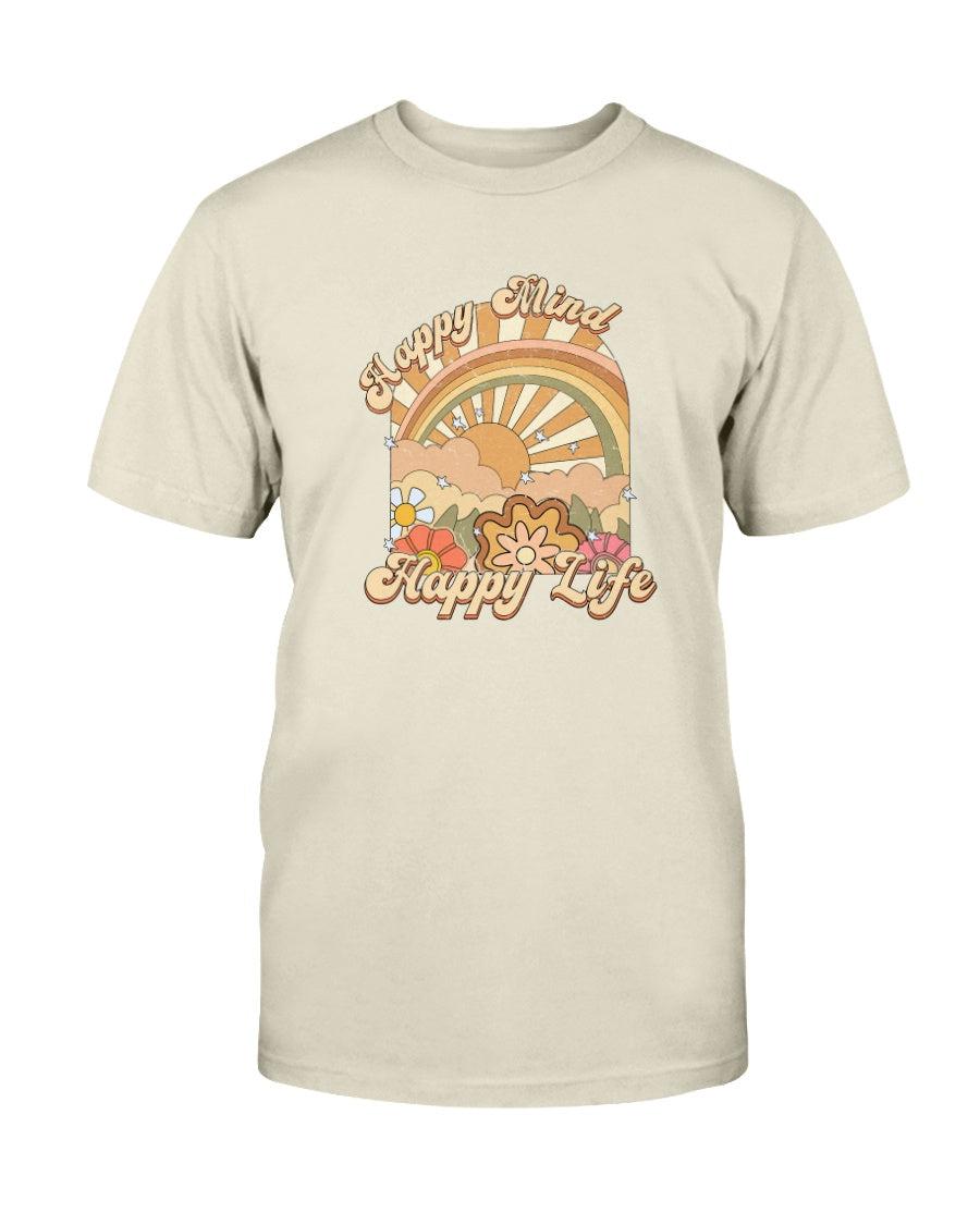 Happy Mind Happy Life Retro Vintage Aesthetic T-Shirt
