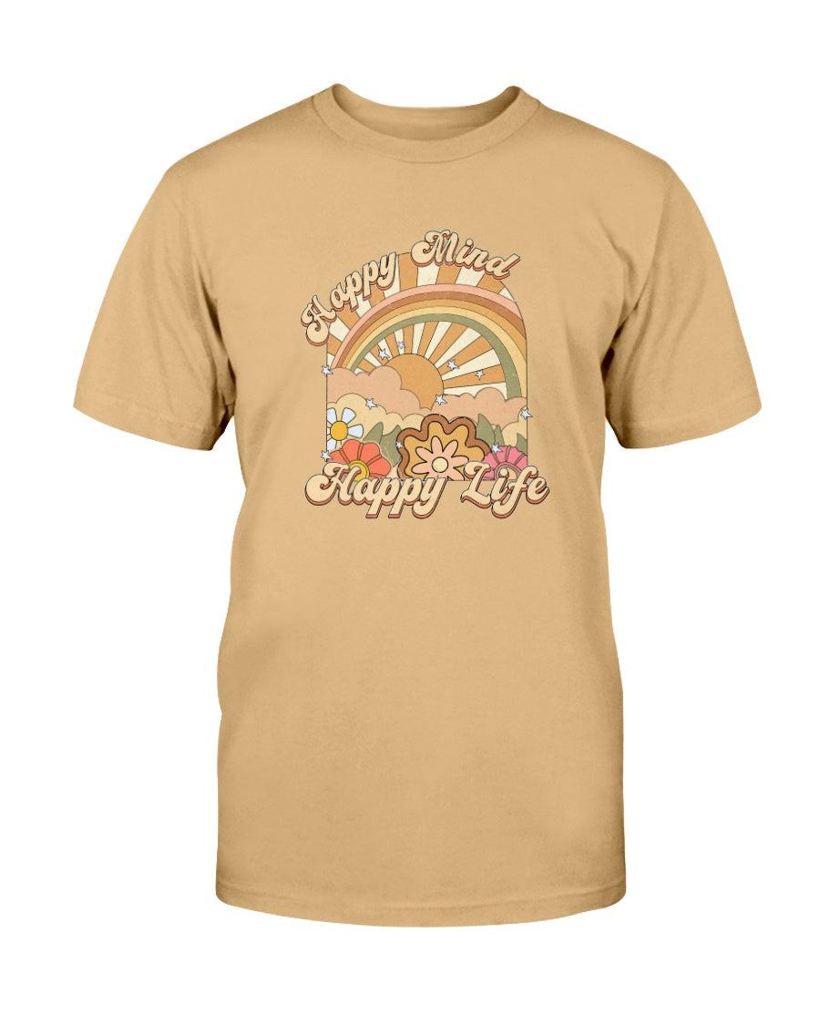 Happy Mind Happy Life Retro Vintage Aesthetic T-Shirt