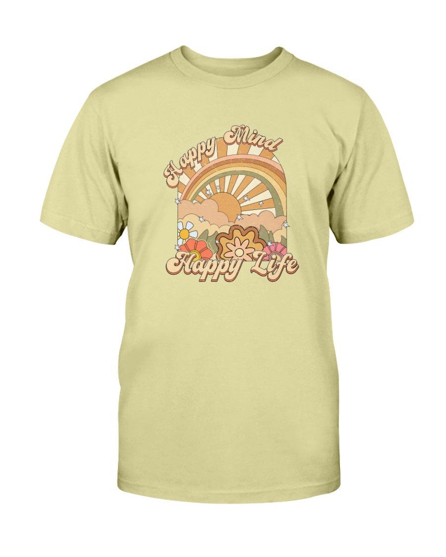 Happy Mind Happy Life Retro Vintage Aesthetic T-Shirt