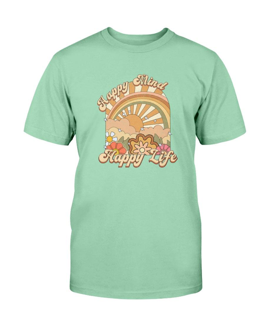 Happy Mind Happy Life Retro Vintage Aesthetic T-Shirt