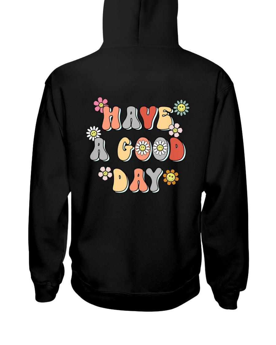 Have a Good Day Retro Smiley Face Daisies Hoodie