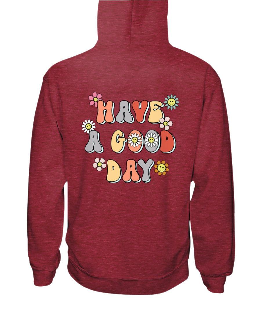 Have a Good Day Retro Smiley Face Daisies Hoodie