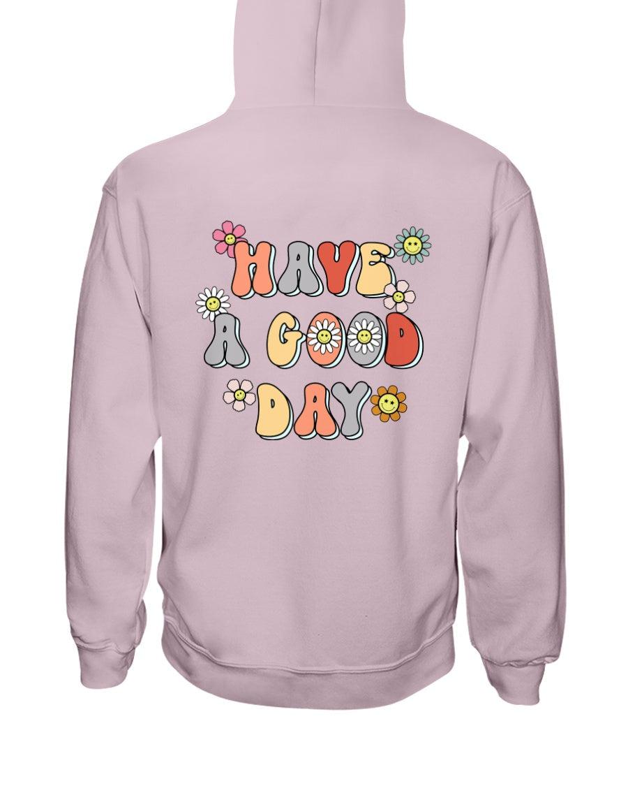 Have a Good Day Retro Smiley Face Daisies Hoodie