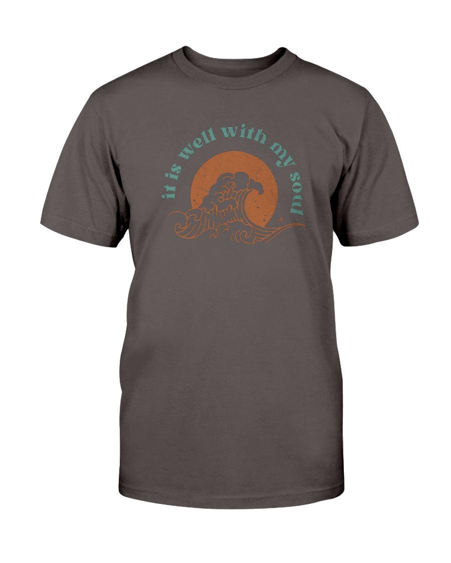 It Is Well With My Soul Ocean Wave Retro Aesthetic T-Shirt