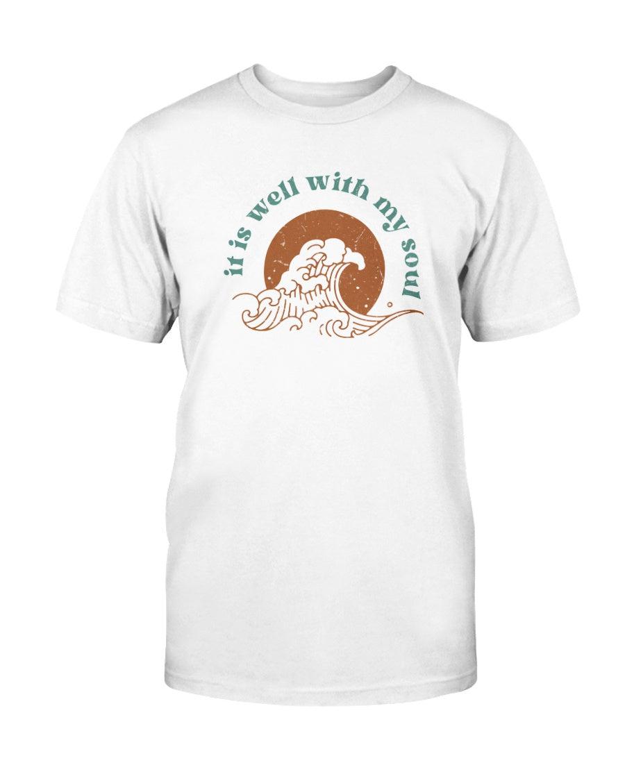 It Is Well With My Soul Ocean Wave Retro Aesthetic T-Shirt