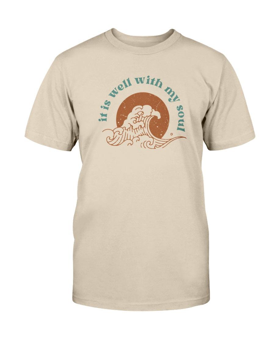 It Is Well With My Soul Ocean Wave Retro Aesthetic T-Shirt