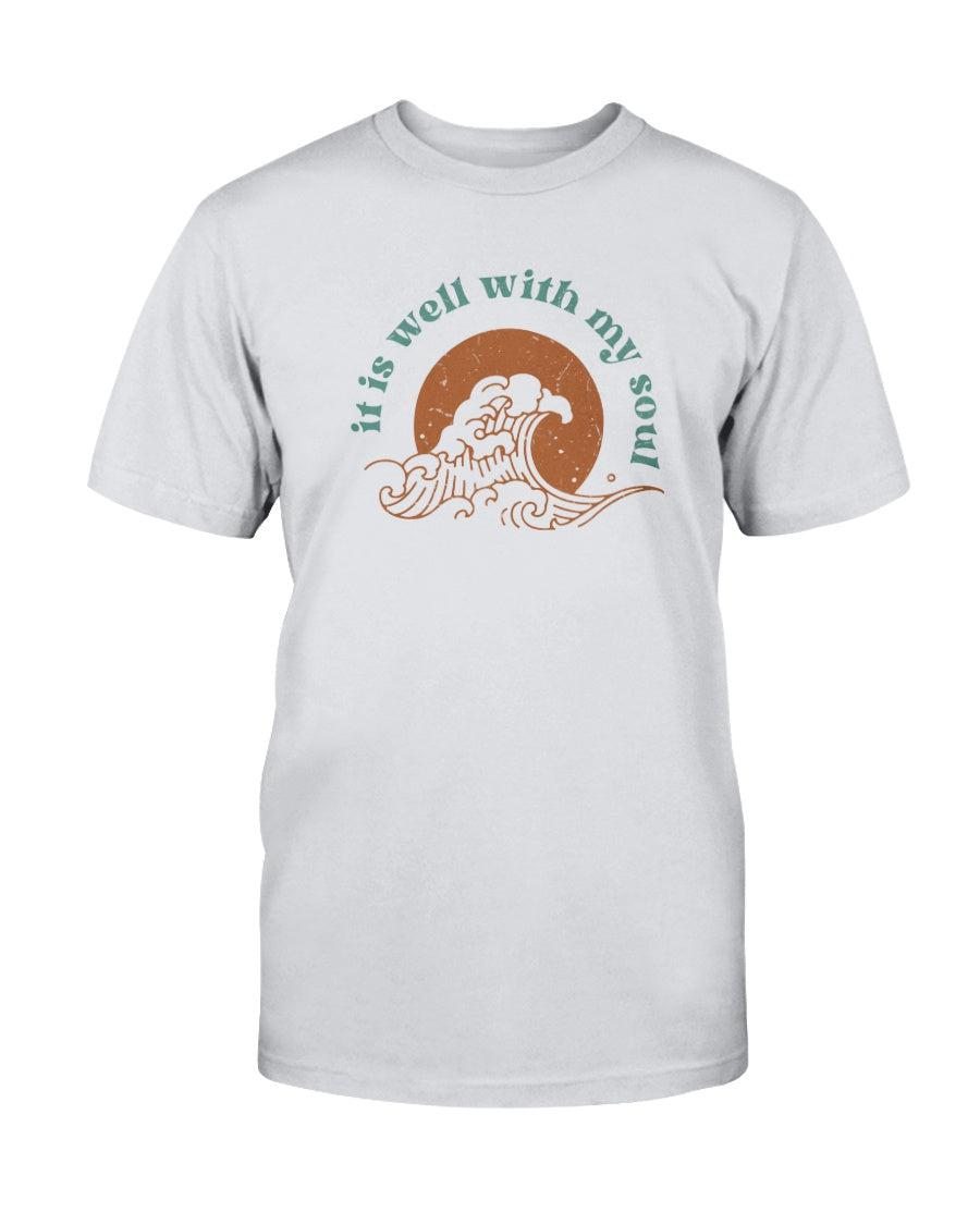 It Is Well With My Soul Ocean Wave Retro Aesthetic T-Shirt