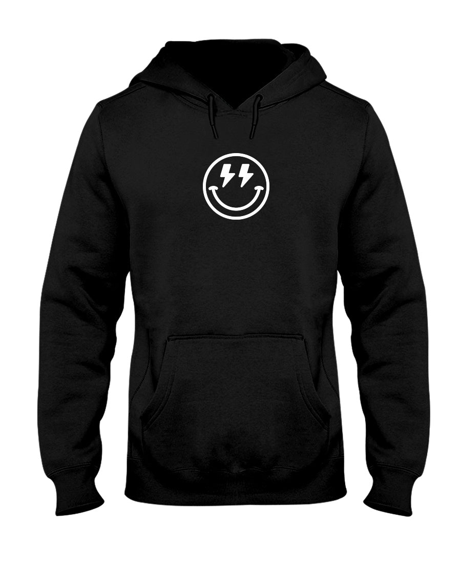 Lightning Bolt Smiley Face Retro Aesthetic Hoodie